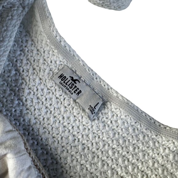 Hollister Crochet Tank Large White Cropped Festival Boho Fairy Adjustable Straps - Picture 6 of 9